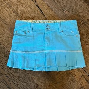 Vintage Abercrombie Kids Blue Denim Pleated Mini Skirt